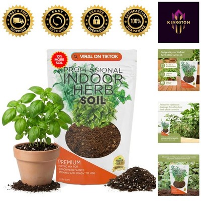 Ready-to-Use Indoor Herb Potting Soil 2.2 Quarts - Enhanced Drainage & Nutrients