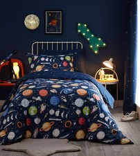 Space Ship Design Duvet Cover Set Single Curtains