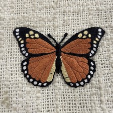 Monarch Butterfly Embroidered Iron-On Patch