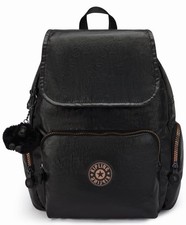 ¡NUEVO! Mochila de ciudad pequeña KIPLING, brillo negro / cobre, mono, ¡AGOTADA!