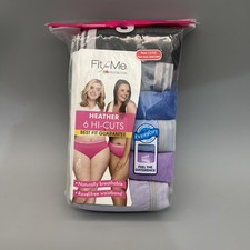 Fruit of The loom Women's Fit For Me 6 Pk Multi-Color Heather Hi Cuts Size 12/4X