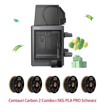 ELEGOO Centauri Carbon 2 Combo 3D-Drucker,500mm/s High Speed+5KG PLA PRO Schwarz