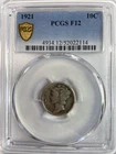 1921 Mercury Dime PCGS Graded F12 Key Date