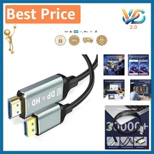 Ultra HD DisplayPort to HDMI Adapter, 6FT Cable for Crystal-Clear Video Transfer