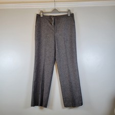 Uniqlo Women Wool Tweed Trousers Grey Size 16