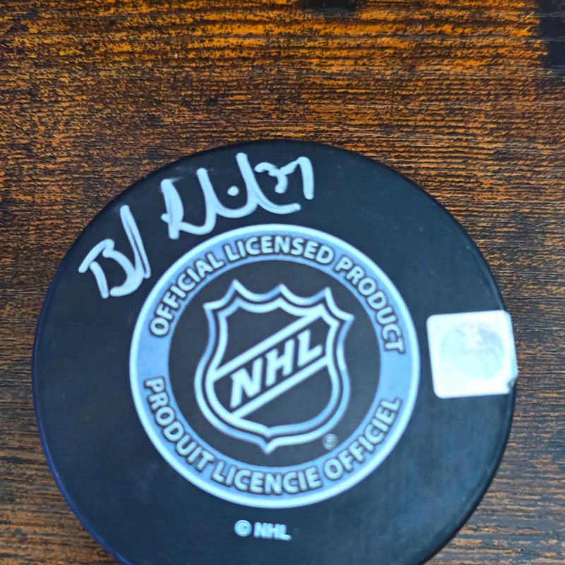 Brad Lukowich (#37) Signed Tampa Bay Lightning 2016 Stanley Cup Playoffs Puck