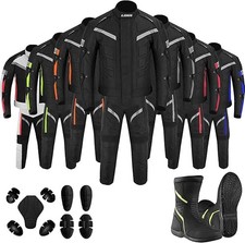 Herren Motorrad Anzug Racing Gepanzert Wasserdicht Motorrad Jacke Hose Stiefel Set