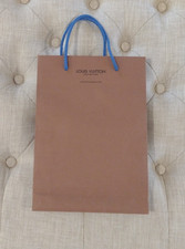 Louis Vuitton Paper Shopping Bag with Blue Handles EMPTY Bag Size 11  x 8  