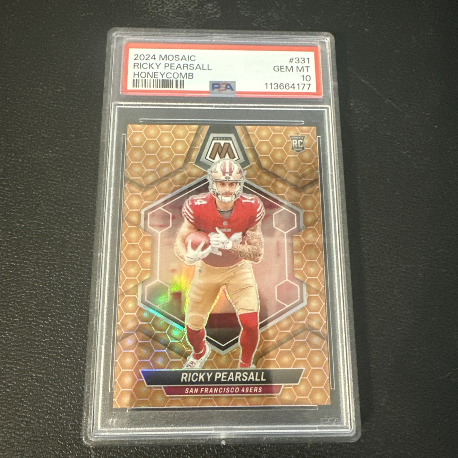 2024 Panini Mosaic - Rookies Ricky Pearsall #331 Honeycomb Prizm (RC) PSA 10