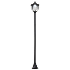 Tall Free-Standing ABS Garden Solar LED Lamp Post Black 1.77m