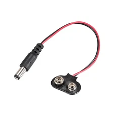 Plastic Male DC Power to 9V Battery Clip Connector Cable 2.1 x 5.5mm 2 Pcs