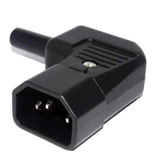 RIGHT ANGLE REWIREABLE IEC C14 MALE PLUG, 10A 3 PIN MAINS POWER KETTLE CONNECTOR - Picture 2 of 4