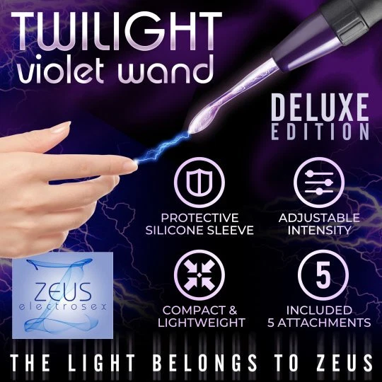 Zeus-Deluxe-Edición-Crepúsculo-Violeta-Pared-Kit-E-Stim-Estimulación SET Foto 4 de 4