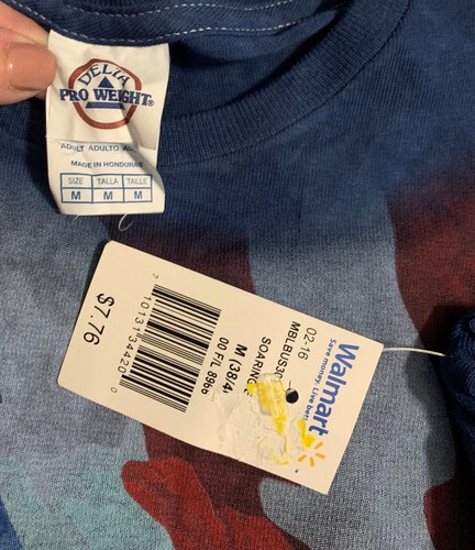 NWT Men's Delta Pro Weight Size M - Blue Short Sleeve Eagle Flag Top Shirt - EF - Picture 3 of 3