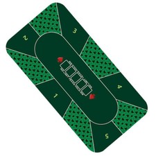 Poker Mat 120×60cm 5 Players Texas Hold'em Poker Rubber Mat Topper for Tables
