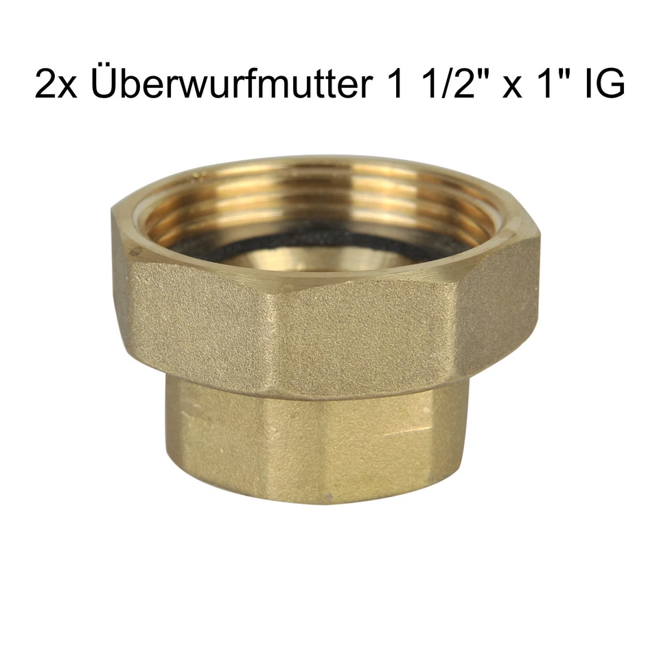 Wilo Satz Überwurfmutter Messing 1 1/2" x 1" IG Grundfos Pumpe Verschraubung