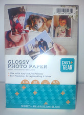 Pen  Gear White Glossy Inkjet Instant Dry Photo Paper 4 x 6 - 8.5 Mil 50 sheets