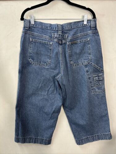 Riveted by Lee Women’s Medium Blue Denim Jeans Capris 32” Baggy Carpenter Skater