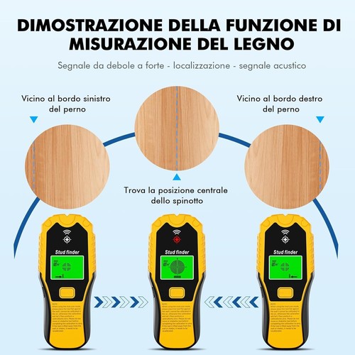 Rilevatore Tubi e Cavi Elettrici Rilevatore Metalli Muro Sensore Elettronico 5 - Foto 4 di 8