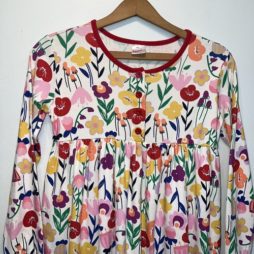 Hanna Andersson Youth Girls Sz 10 Bright Multicolored Long Sleeve Dress Cotton - Picture 2 of 7