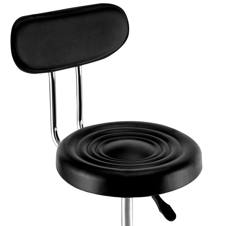 Adjustable Hydraulic Garage Work Shop Chair Seat Stool with Backrest Black USA - Image 4 of 4