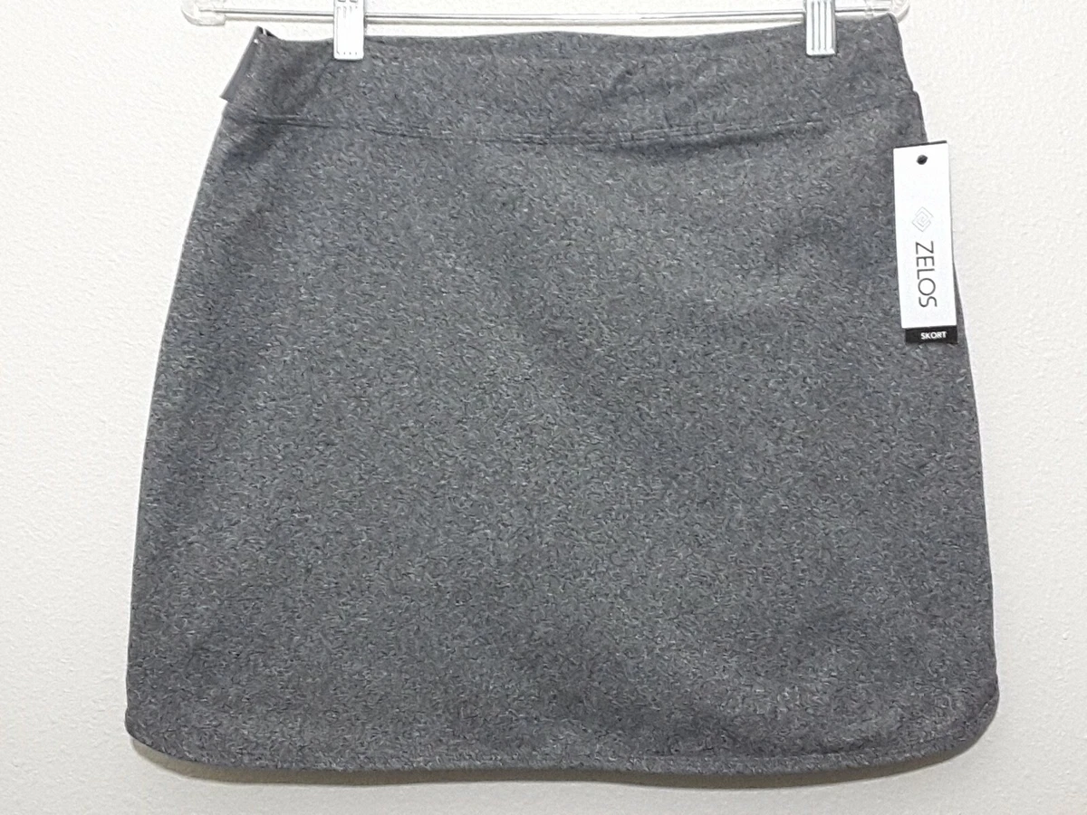 NWT ZELOS Women's Heather Gray Skort Skirt Shorts Size M Sport Activewear