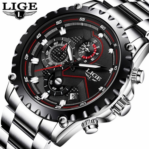 Montre LIGE Montre Hommes Mode Sport Horloge À Quartz Hommes Montres Top  Marque | eBay