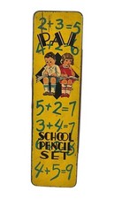 Vintage Pal School Pencil Metal Box 1930’s w/ Cute Design of Children
