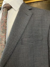 Pronto Uomo Platinum 48R Gray Check Tweed Stretch Wool Blend 2Btn Blazer Jacket