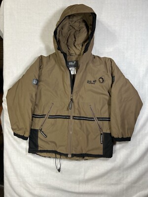 Jack Wolfskin Jacket Kids Size 152 (10-11 Yrs) Brown Hooded Warm