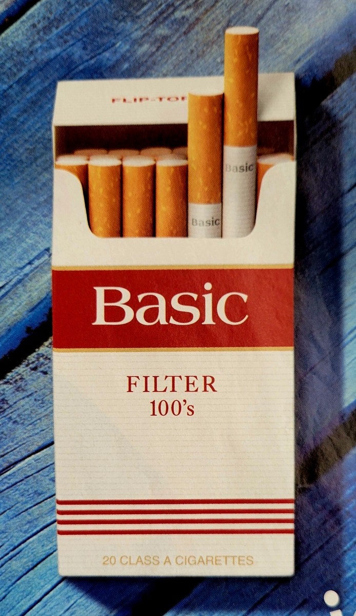 how much was a pack of cigarettes in 1998 1998 Basic Filter 100's Cigarettes New Box Clear Ashtray Print Ad 7.75