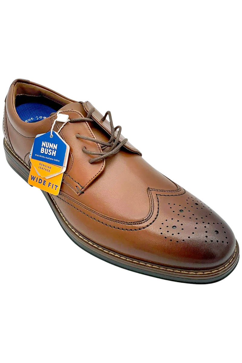 Nunn Bush Men's Centro Flex Wingtip Oxford Cognac | eBay