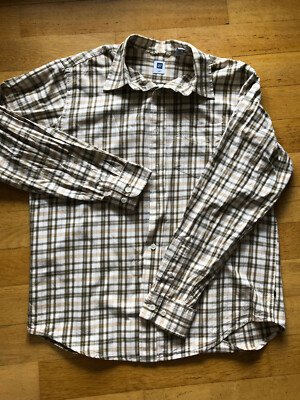 GAP Herren Hemd Größe M, beige kariert