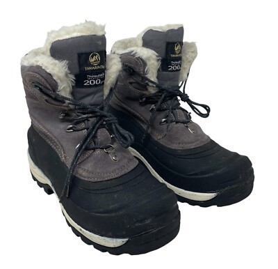 Tamarack Thinsulate 200 Gram Insulation Winter Snow Boots-Women's 8-Gray Suede