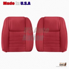 2005-2009 For Ford Mustang Genuine Leather Perforated Front Top Seat Covers Red