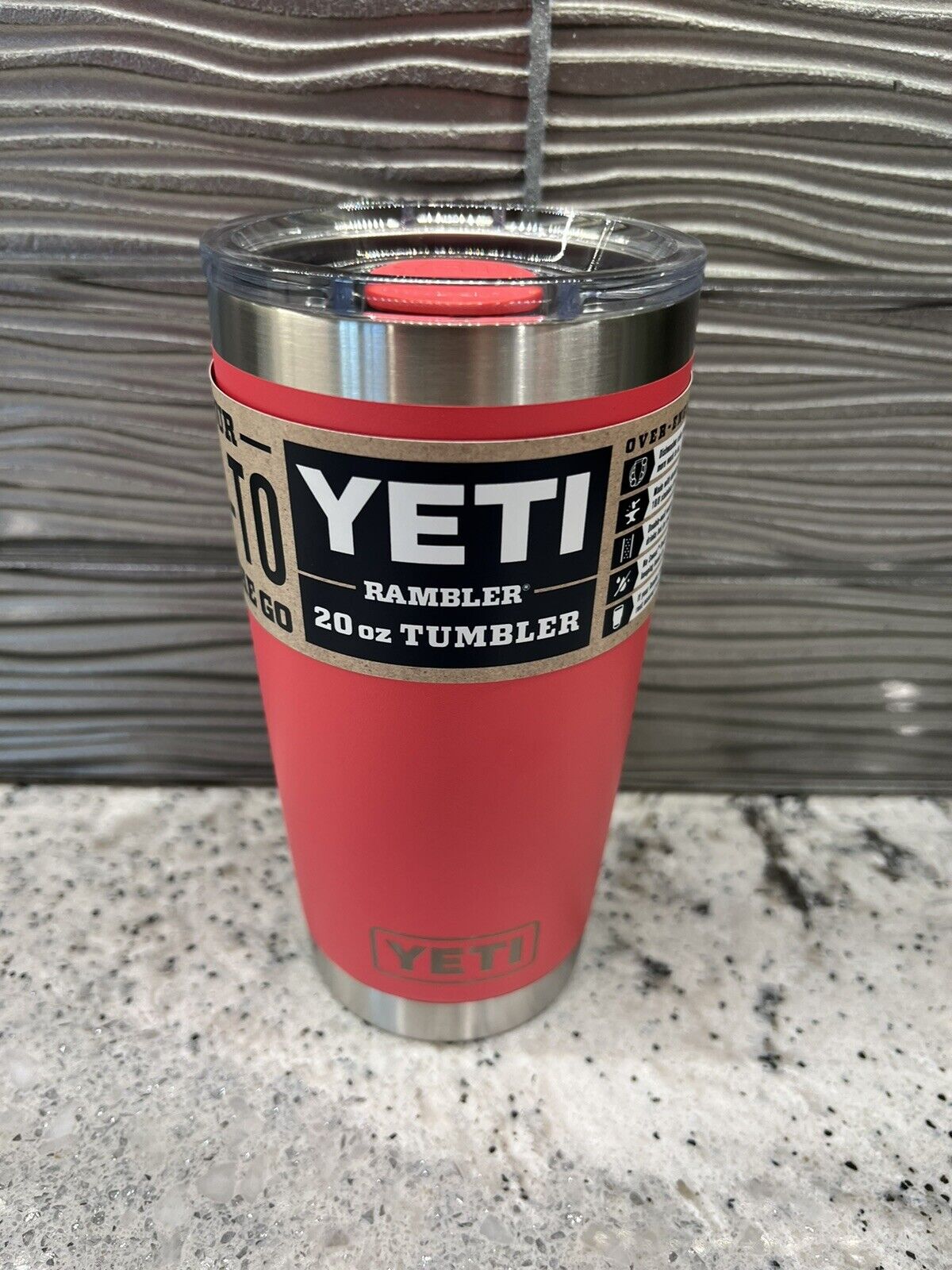 Yeti Bimini Pink Rambler 20oz Tumbler w/matching Magslider Lid