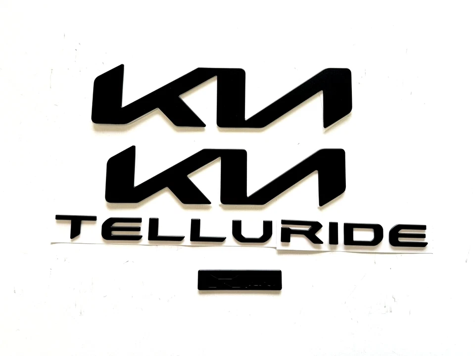 Emblemas delanteros traseros de repuesto negros brillantes 4 piezas para KIA Telluride X pro 2022-25 Foto 3 de 3