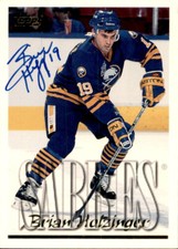 Brian Holzinger Signed Auto 1995-96 Topps card Buffalo Sabres
