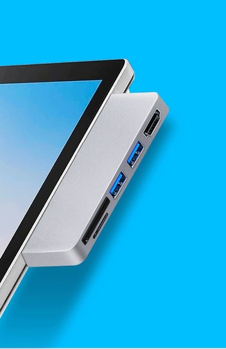 Für Surface Pro 7/7+ USB-C-Hub, 5-in-1 mit 4K-kompatiblem HDMI-Adapter und USB-C - Zdjęcie 5 z 11