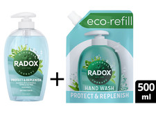 Radox Pouch Protect & Replenish Liquid Hand Wash 250 ml + 500 ml bolsa de recarga
