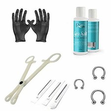 Septum Piercing Kit - Horseshoe Circular, Needles, Forceps, Gloves  pCarePro