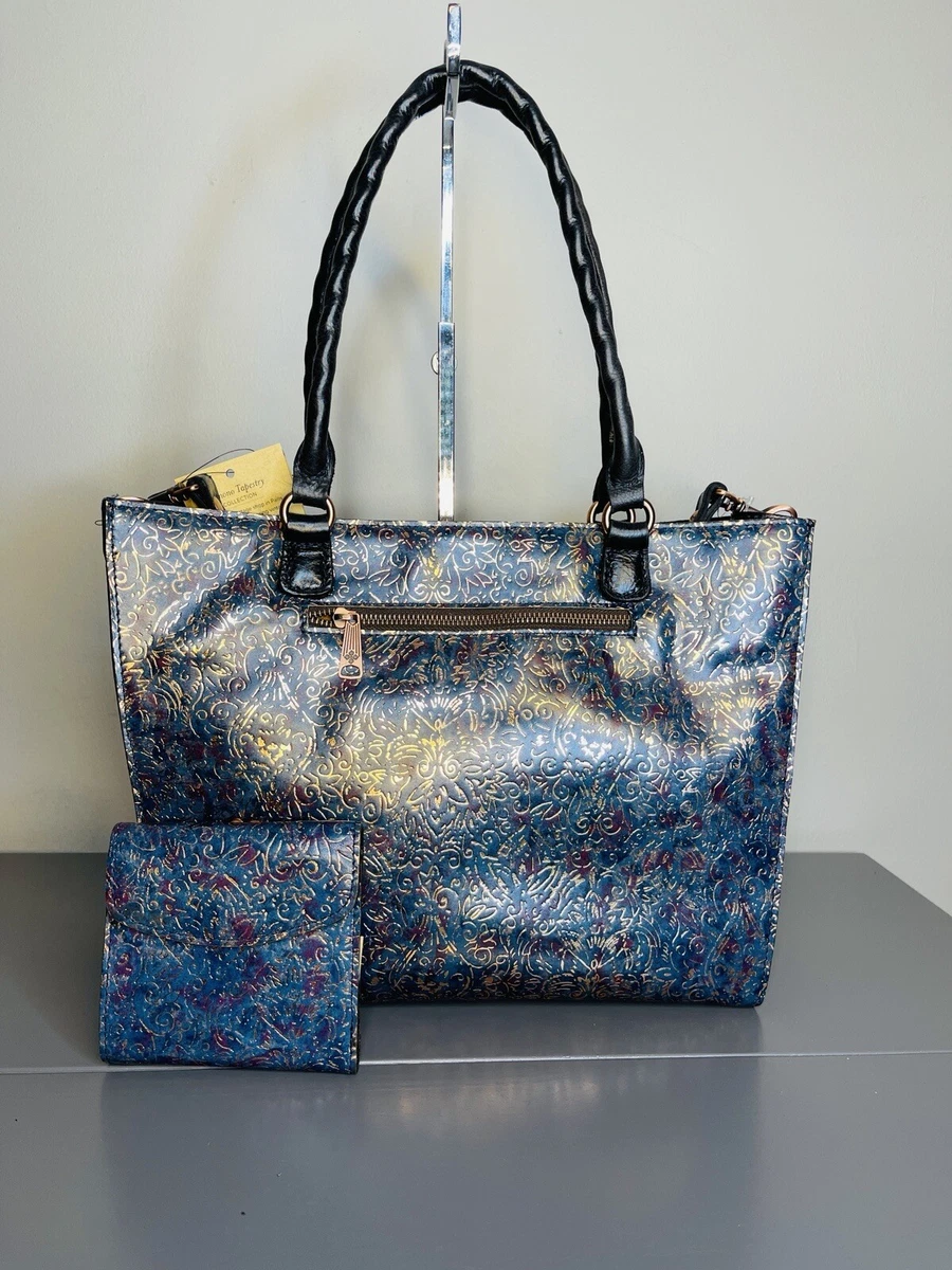 Patricia Nash Kimono Tapestry Leather Tote Bag And Reiti Wallet