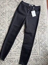 NWT KanCan Button Fly High Rise Jeans Size 7 27 black