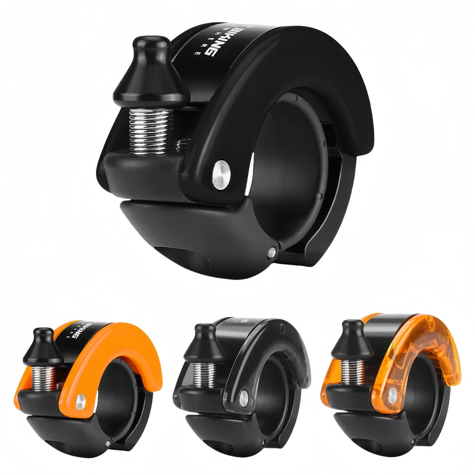 Campana de bicicleta oculta WEST BIKING Campana de manillar de bicicleta de aluminio 22,2 mm 100 dB negra Foto 2 de 4