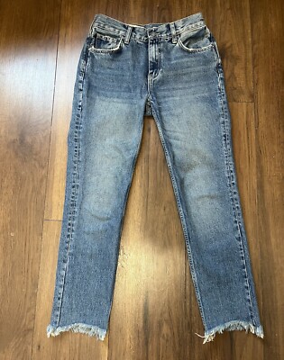 Anthropolgie Denim Jean Pilcro & The Letterpress Tilde Vintage Fit Frayed SZ 26