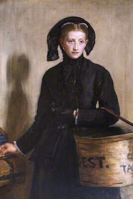 Oil painting young lady woman A-Widows-Mite-John-Everett-Millais-handmade canvas