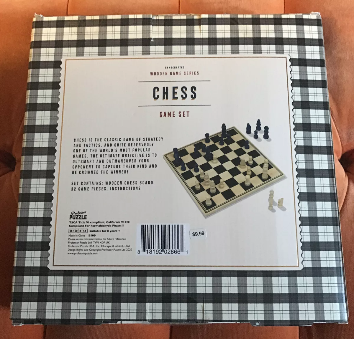 Professor Puzzle Handcrafted Wooden Game Series Chess Game Set ~Ages 8+/2  Player