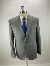 Jos. A . Bank Men's Gray Windowpane Wool Blend Blazer Jacket 40R