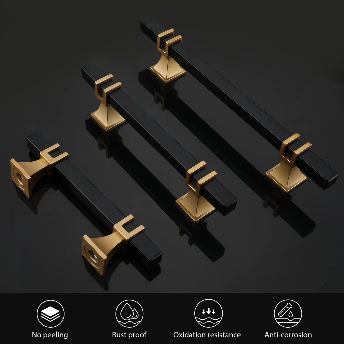 10 Pack 3 inch Black and Gold Cabinet Pulls Black and Gold Cabinet Handles