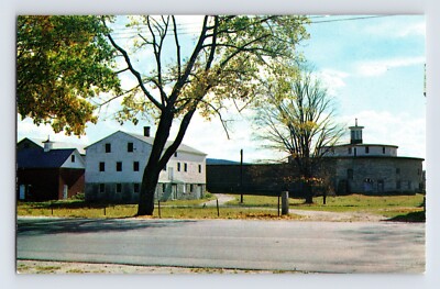 Postcard Massachusetts Hancock MA Round Stone Barn 1960s Unposted Chrome